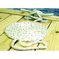 Seachoice Premium 3 Strand Twisted Nylon Dock Line - White With Blue Tracer - 47611 - 50-47611F1